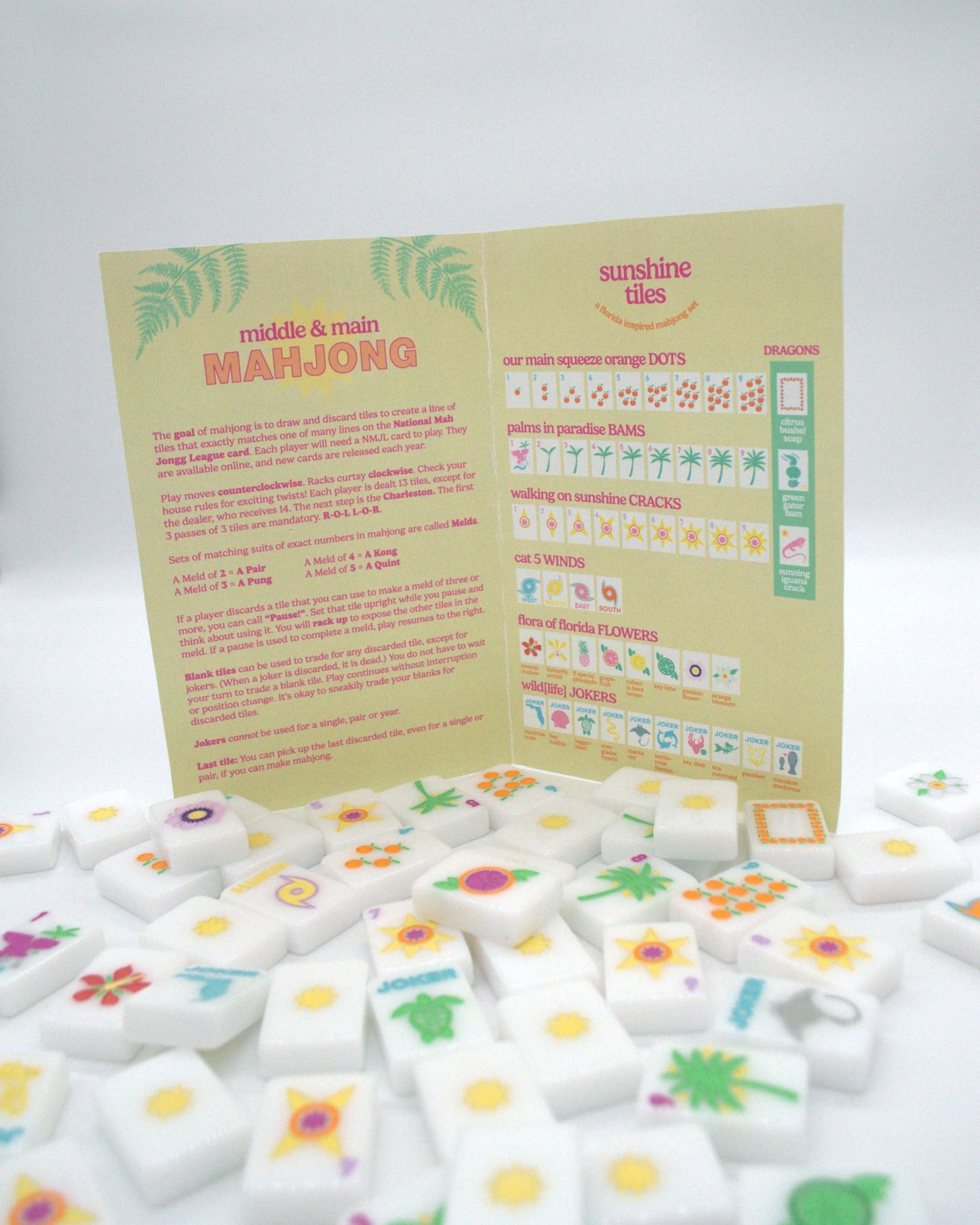MIDDLE & MAIN MAHJONG: "Sunshine Tiles" FL Inspired Mahjong Set