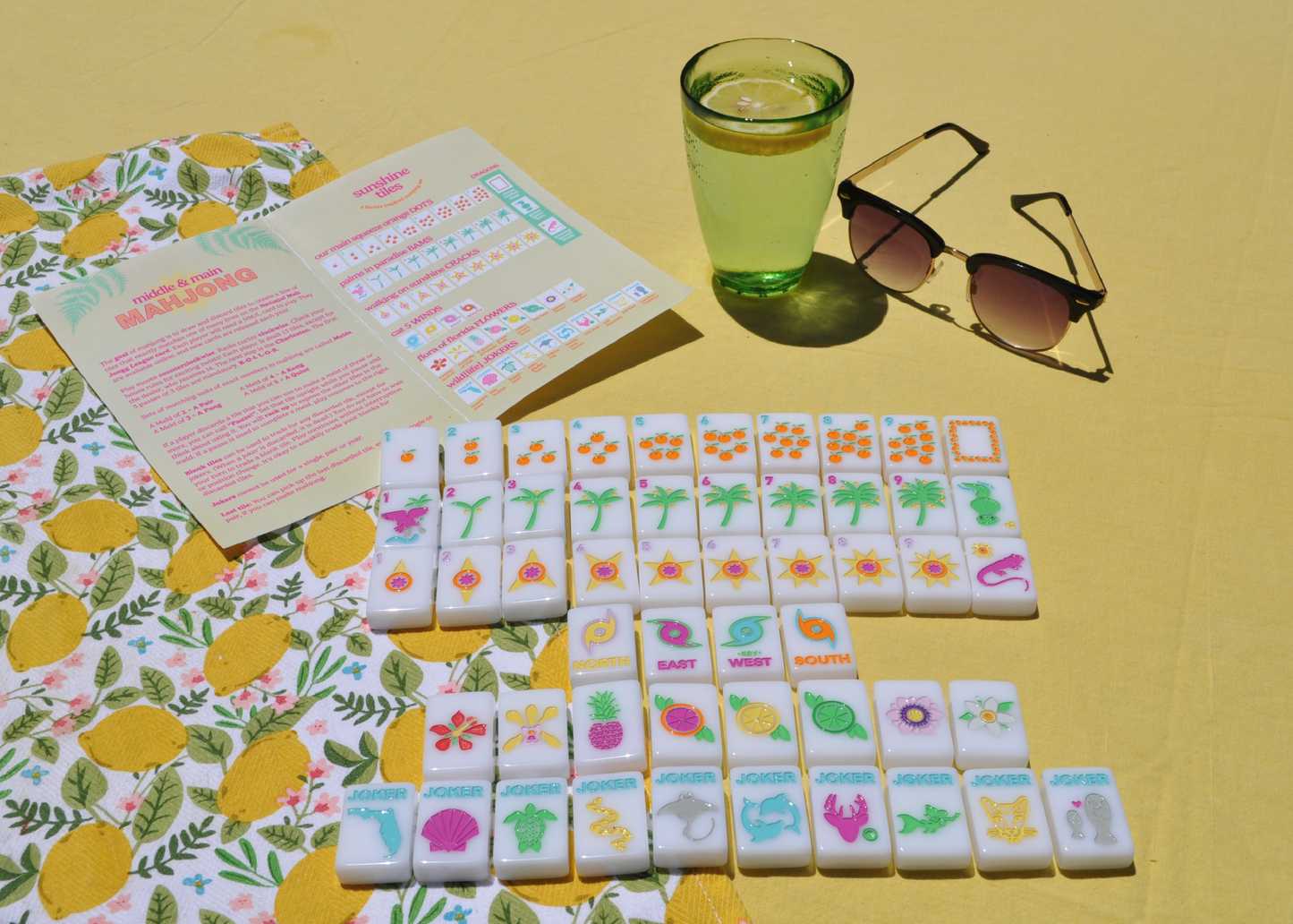MIDDLE & MAIN MAHJONG: "Sunshine Tiles" FL Inspired Mahjong Set